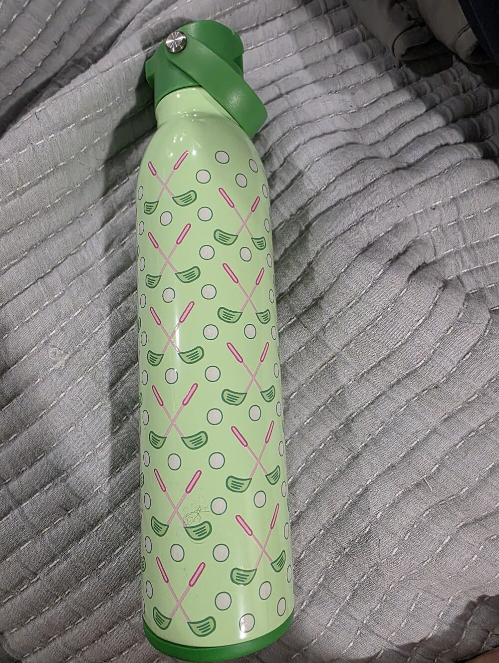 SWIG Golf Club Green Patterned Stainless Steel Water Bottle
